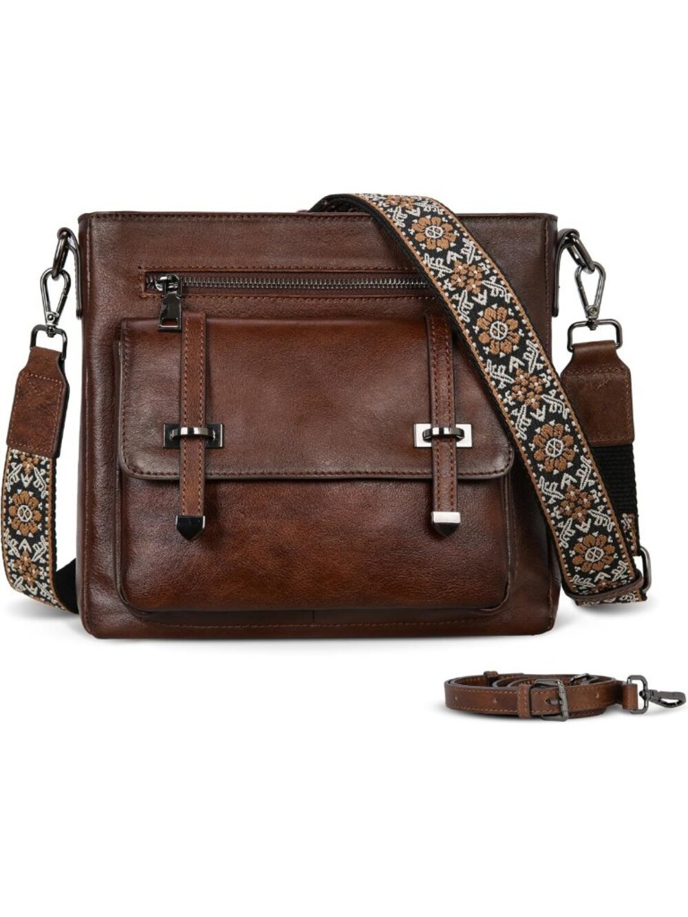 Soft Leather Crossbody Bag for Women | Stylish Shoulder Handbag with Multi